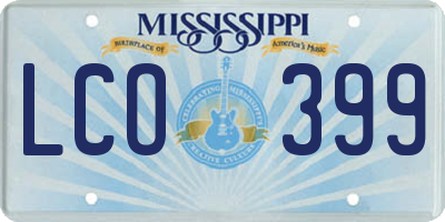 MS license plate LCO399