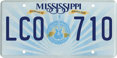 MS license plate LCO710