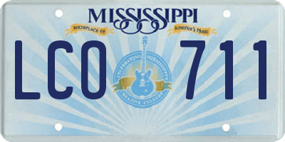 MS license plate LCO711