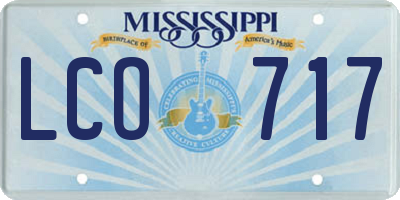 MS license plate LCO717