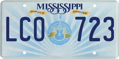 MS license plate LCO723