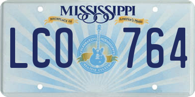 MS license plate LCO764
