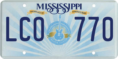 MS license plate LCO770