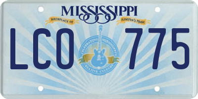 MS license plate LCO775