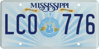 MS license plate LCO776