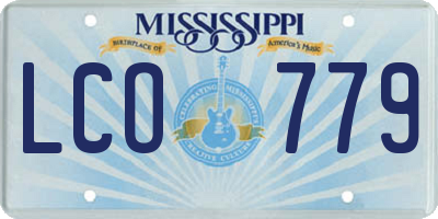 MS license plate LCO779