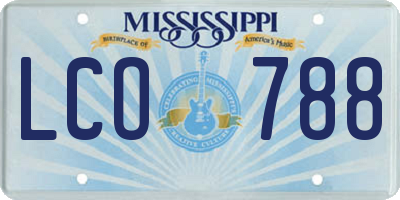 MS license plate LCO788