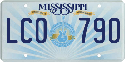 MS license plate LCO790