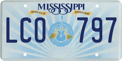 MS license plate LCO797