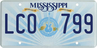 MS license plate LCO799