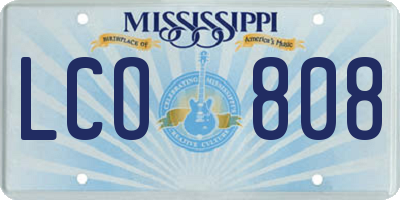 MS license plate LCO808
