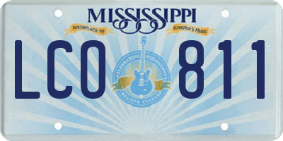 MS license plate LCO811