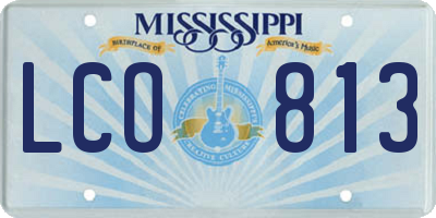MS license plate LCO813