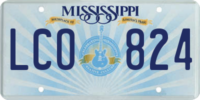 MS license plate LCO824