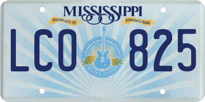 MS license plate LCO825