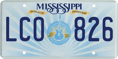 MS license plate LCO826