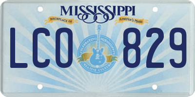 MS license plate LCO829