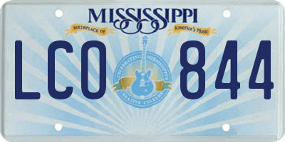 MS license plate LCO844