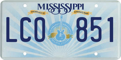 MS license plate LCO851