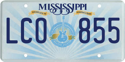 MS license plate LCO855