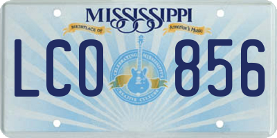 MS license plate LCO856