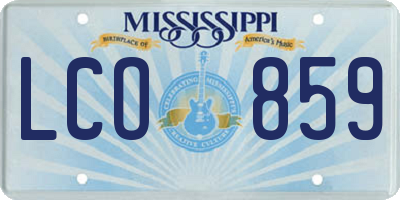 MS license plate LCO859