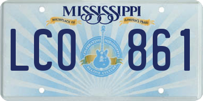 MS license plate LCO861