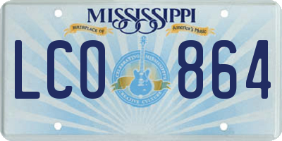 MS license plate LCO864