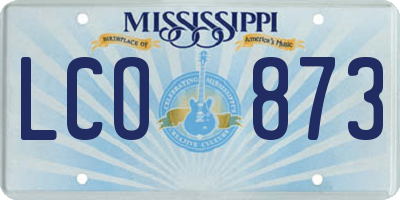 MS license plate LCO873