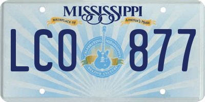 MS license plate LCO877