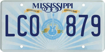 MS license plate LCO879