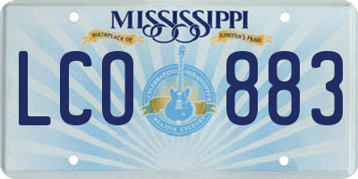 MS license plate LCO883