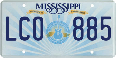 MS license plate LCO885