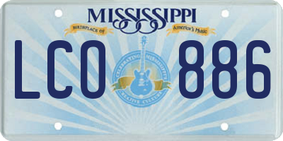 MS license plate LCO886