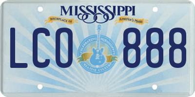 MS license plate LCO888