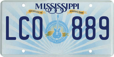 MS license plate LCO889