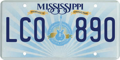 MS license plate LCO890
