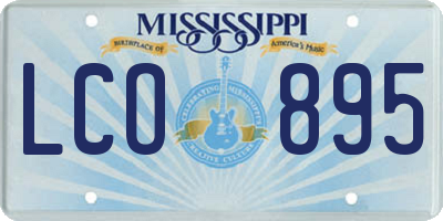 MS license plate LCO895
