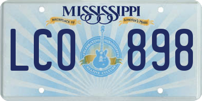 MS license plate LCO898