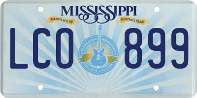 MS license plate LCO899