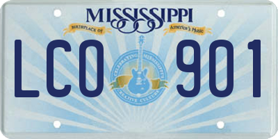 MS license plate LCO901
