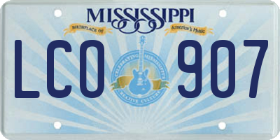 MS license plate LCO907
