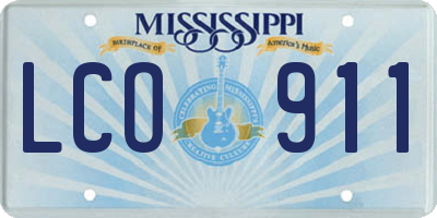 MS license plate LCO911