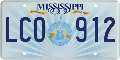 MS license plate LCO912