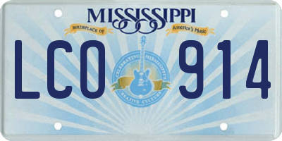MS license plate LCO914
