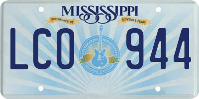 MS license plate LCO944