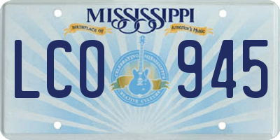 MS license plate LCO945
