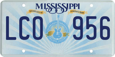 MS license plate LCO956
