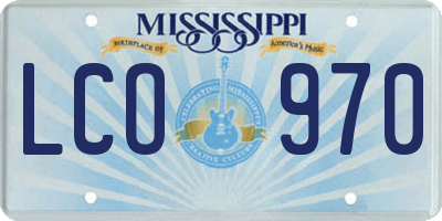 MS license plate LCO970