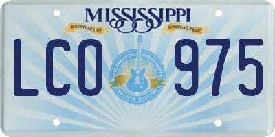 MS license plate LCO975